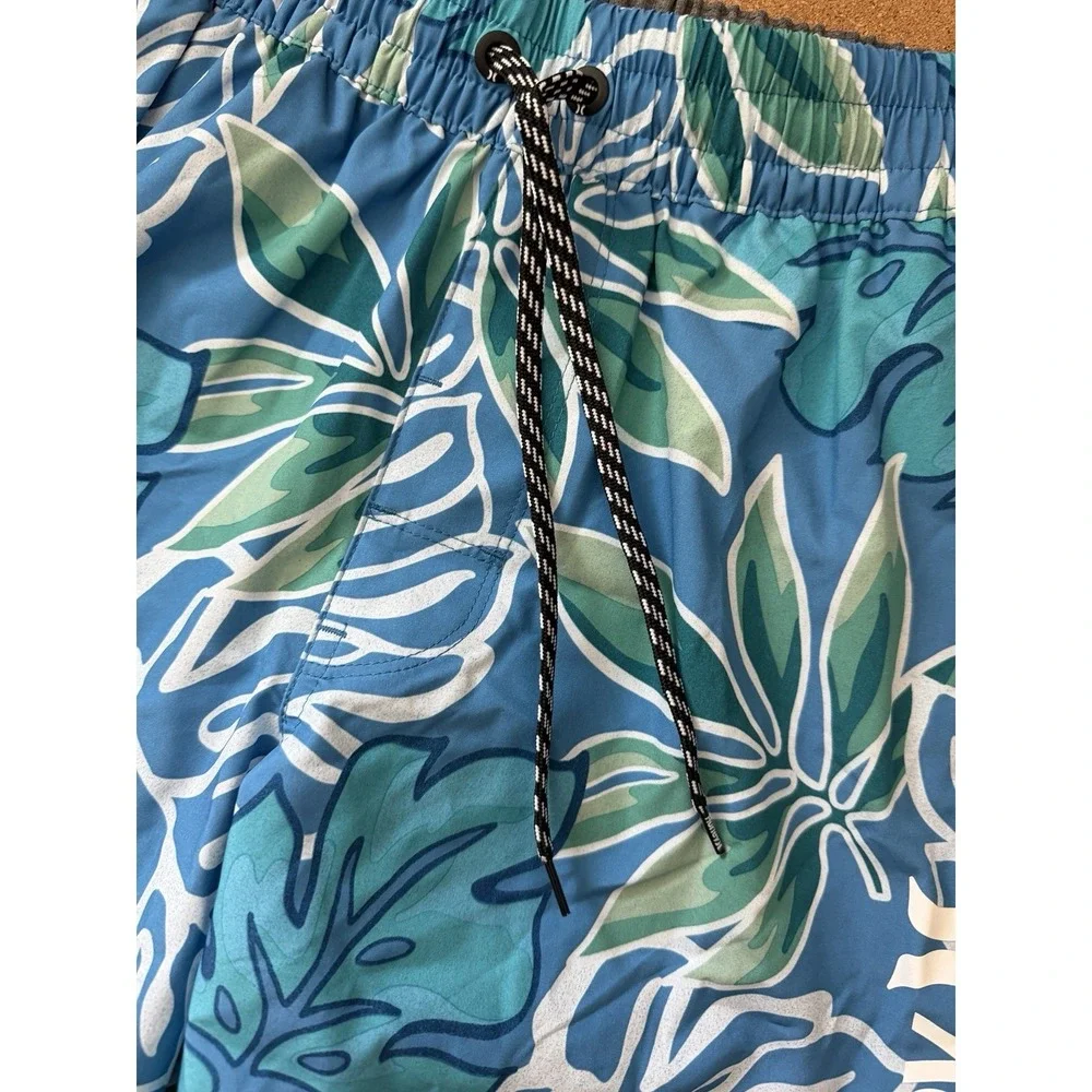 Hurley Men's Hana Bay Blue Volley Swim Trunks Elastic Waist Sz S‎ NWT